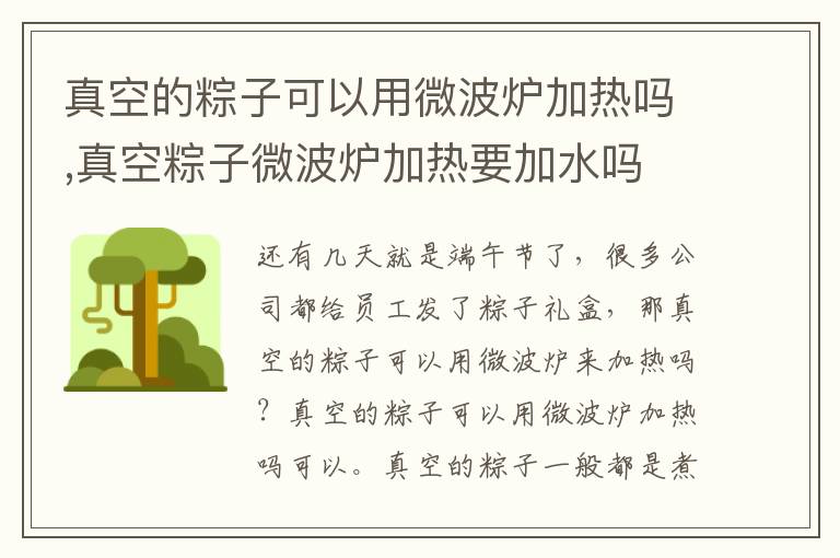 真空的粽子可以用微波炉加热吗,真空粽子微波炉加热要加水吗