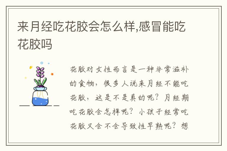 来月经吃花胶会怎么样,感冒能吃花