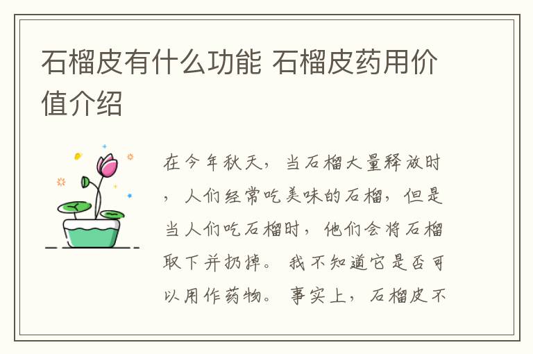 石榴皮有什么功能 石榴皮药用价值介绍