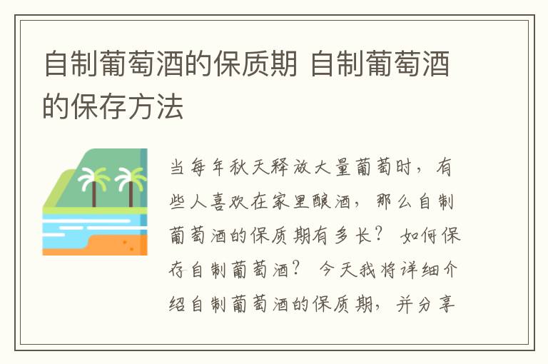 自制葡萄酒的保质期 自制葡萄酒的保存方法