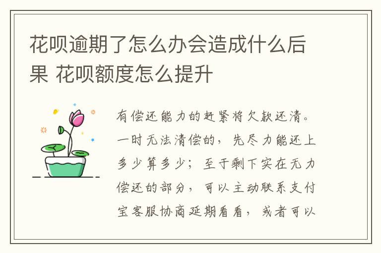 花呗逾期了怎么办会造成什么后果 花呗额度怎么提升