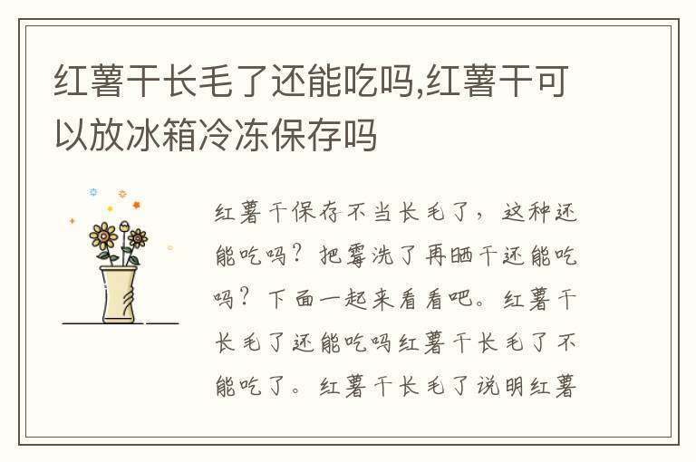 红薯干长毛了还能吃吗,红薯干可以放冰箱冷冻保存吗