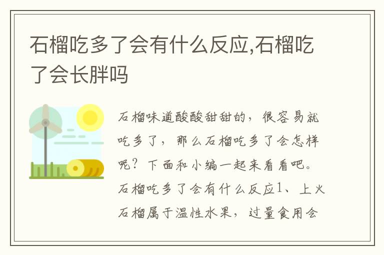 石榴吃多了会有什么反应,石榴吃了会长胖吗