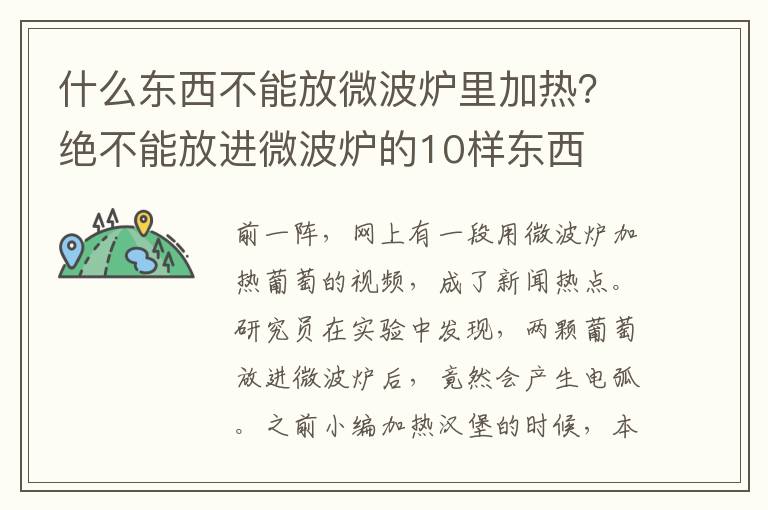 什么东西不能放微波炉里加热？绝不能