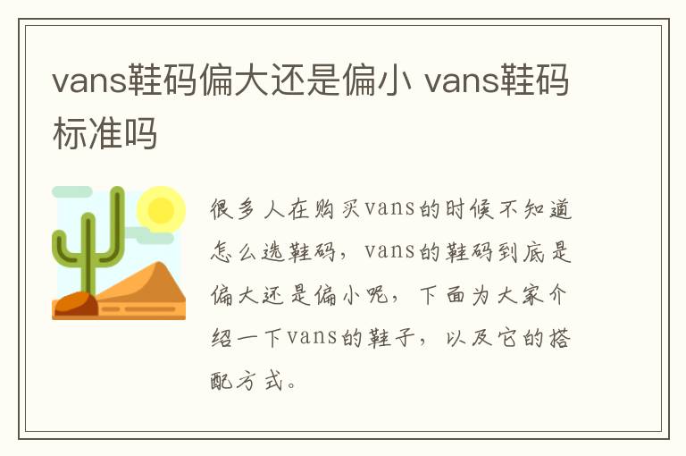 vans鞋码偏大还是偏小 vans鞋码标准吗