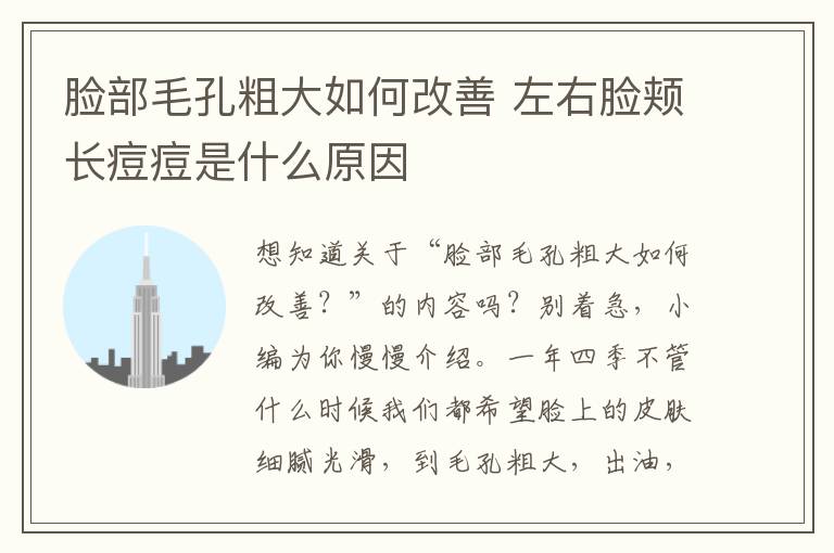 脸部毛孔粗大如何改善 左右脸颊长痘痘是什么原因