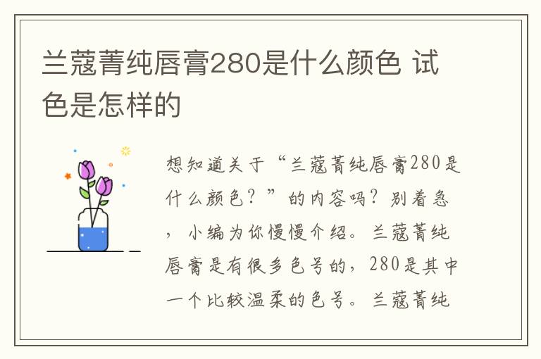 兰蔻菁纯唇膏280是什么颜色 试色是怎样的