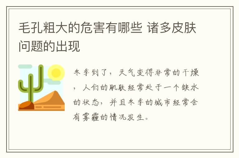 毛孔粗大的危害有哪些 诸多皮肤问题的出现